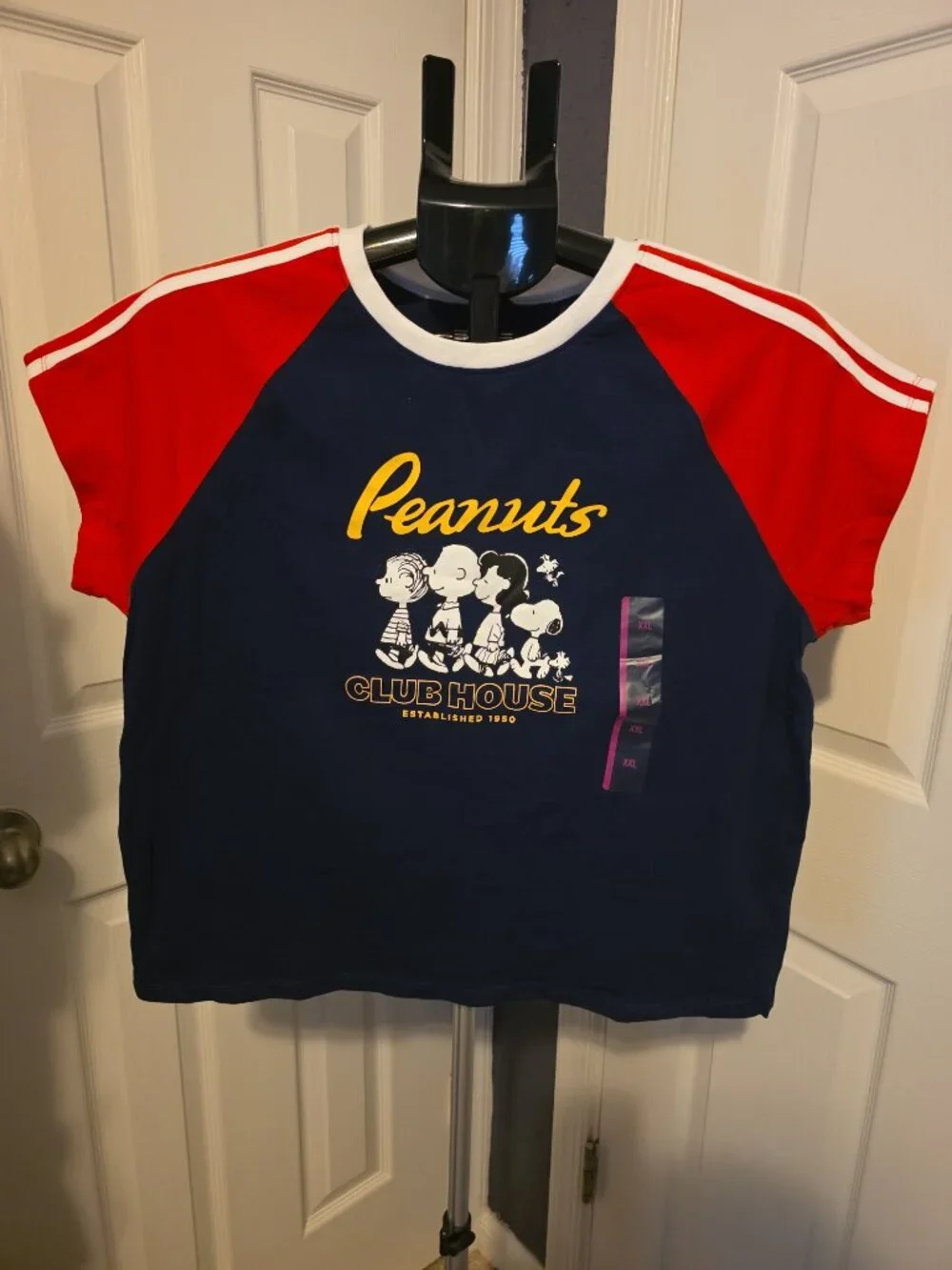NWT Peanuts Hybrid Apparel Peanuts Club House Short Sleeve Shirt XXL Kids Unisex